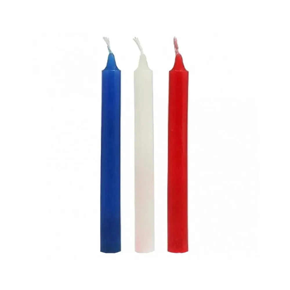 Rimba Hot Wax SM Candles - 3-Pack Blue, White & Red for Sensual Wax Play
