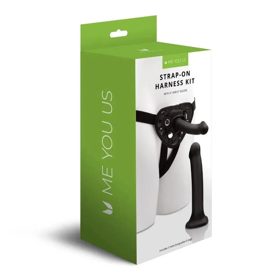 Me You Us Strap On Harness Kit With 6 And 8 Inch Dildos - Rapture Works