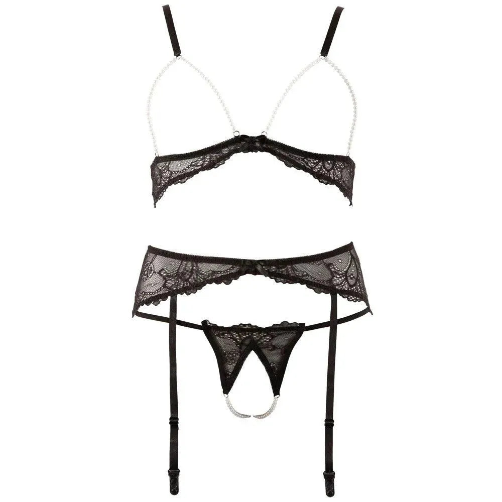 Abierta Fina Pearl Bra Suspender And String - Rapture Works