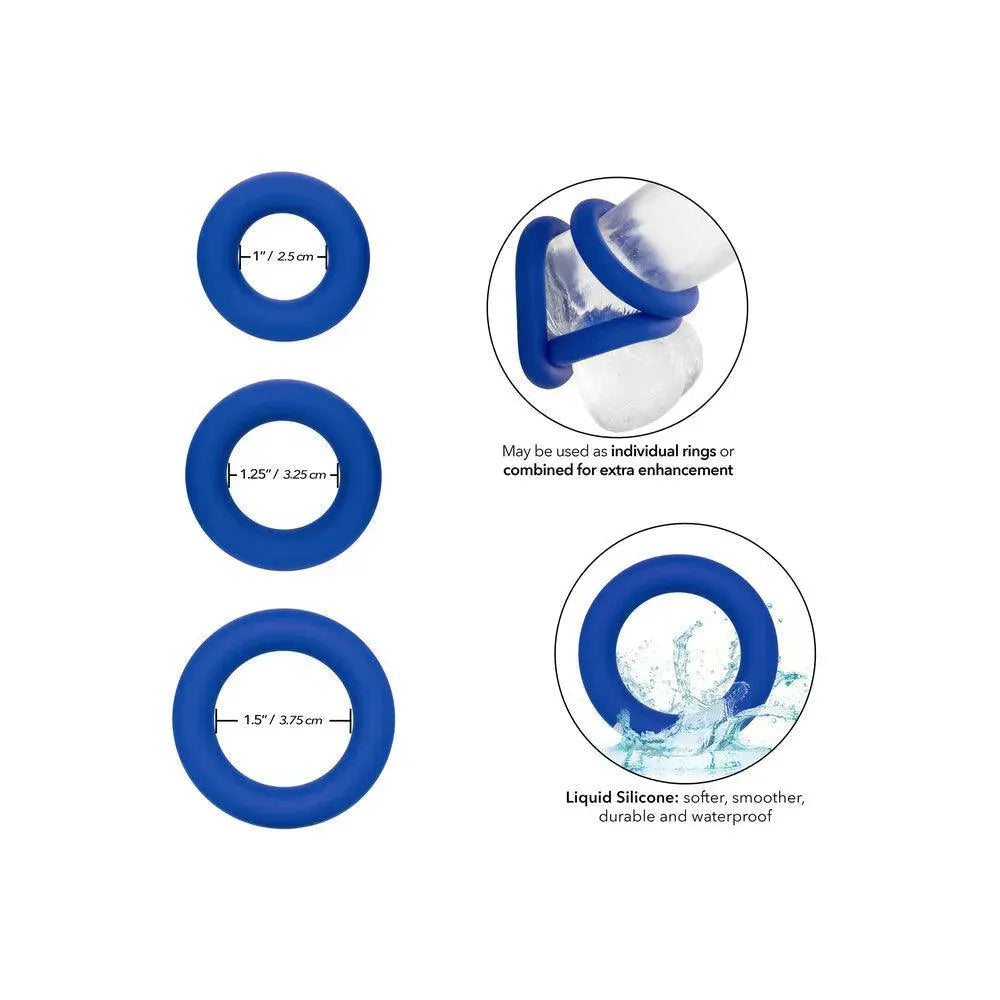 Admiral Universal Cock Ring Set Blue - Rapture Works