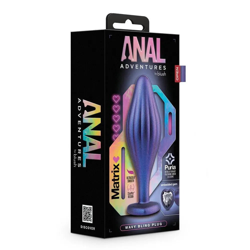Anal Adventures Matrix Wavy Bling Butt Plug - Rapture Works