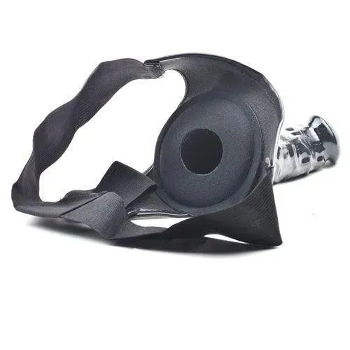 Black Hollow Strap On With Harness - Rapture Works