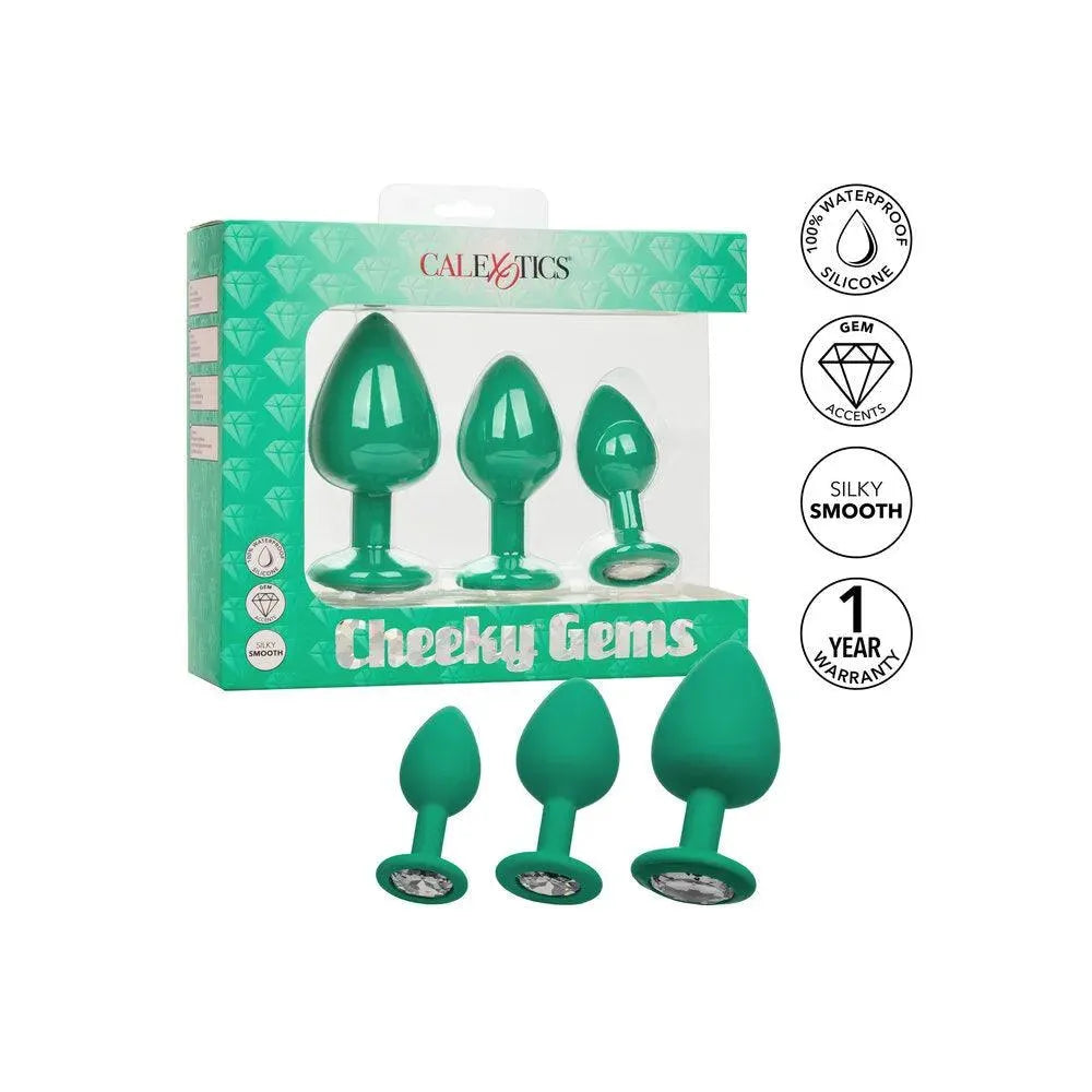 Cheeky Gems Butt Plugs 3 Piece Set Green - Rapture Works