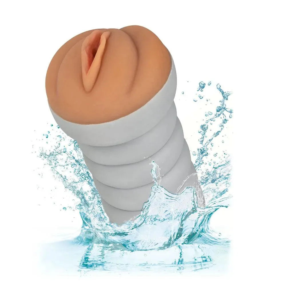 Gripper Ribbed Tight Pussy Brown Masturbator - Rapture Works