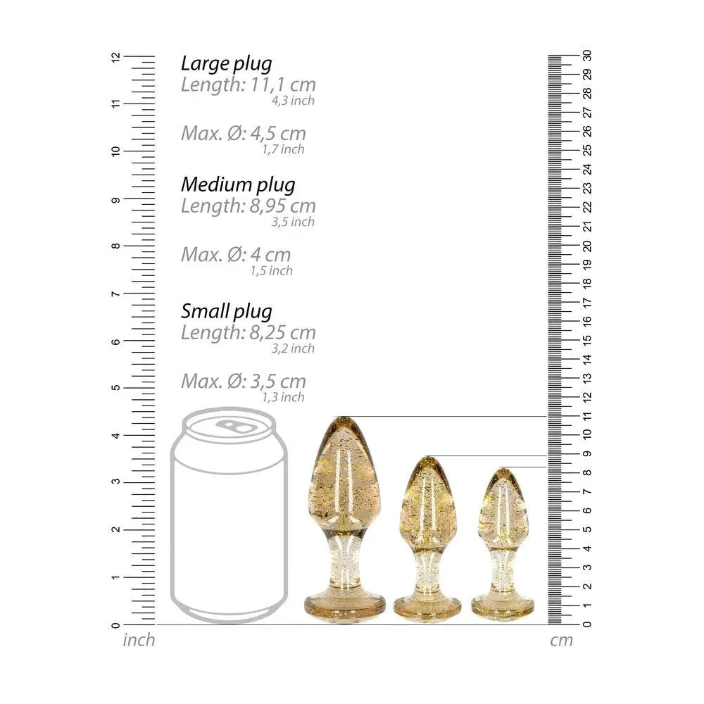 Ouch Golden Glitter Acrylic Butt Plug Set - Rapture Works