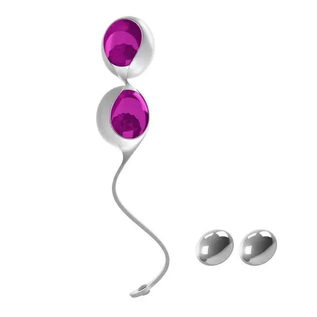 Ovo L1 Silicone Love Balls Waterproof White And Light Violet - Rapture Works