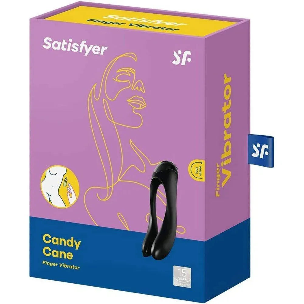 Satisfyer Candy Cane Finger Vibrator Black - Rapture Works