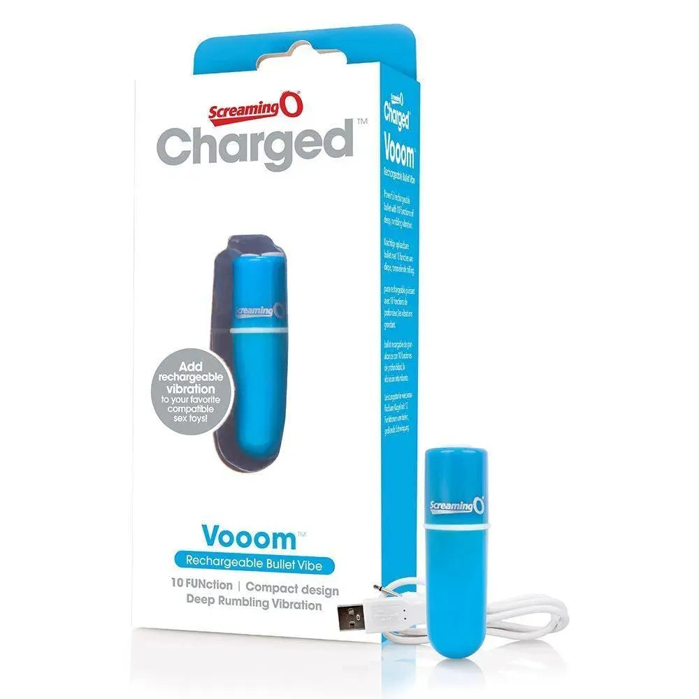 Screaming O Charged Vooom Rechargeable Bullet Blue - Rapture Works