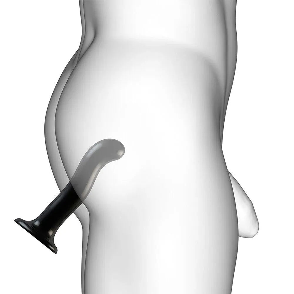 Strap On Me Prostate and G Spot Curved Dildo Large Black - Rapture Works