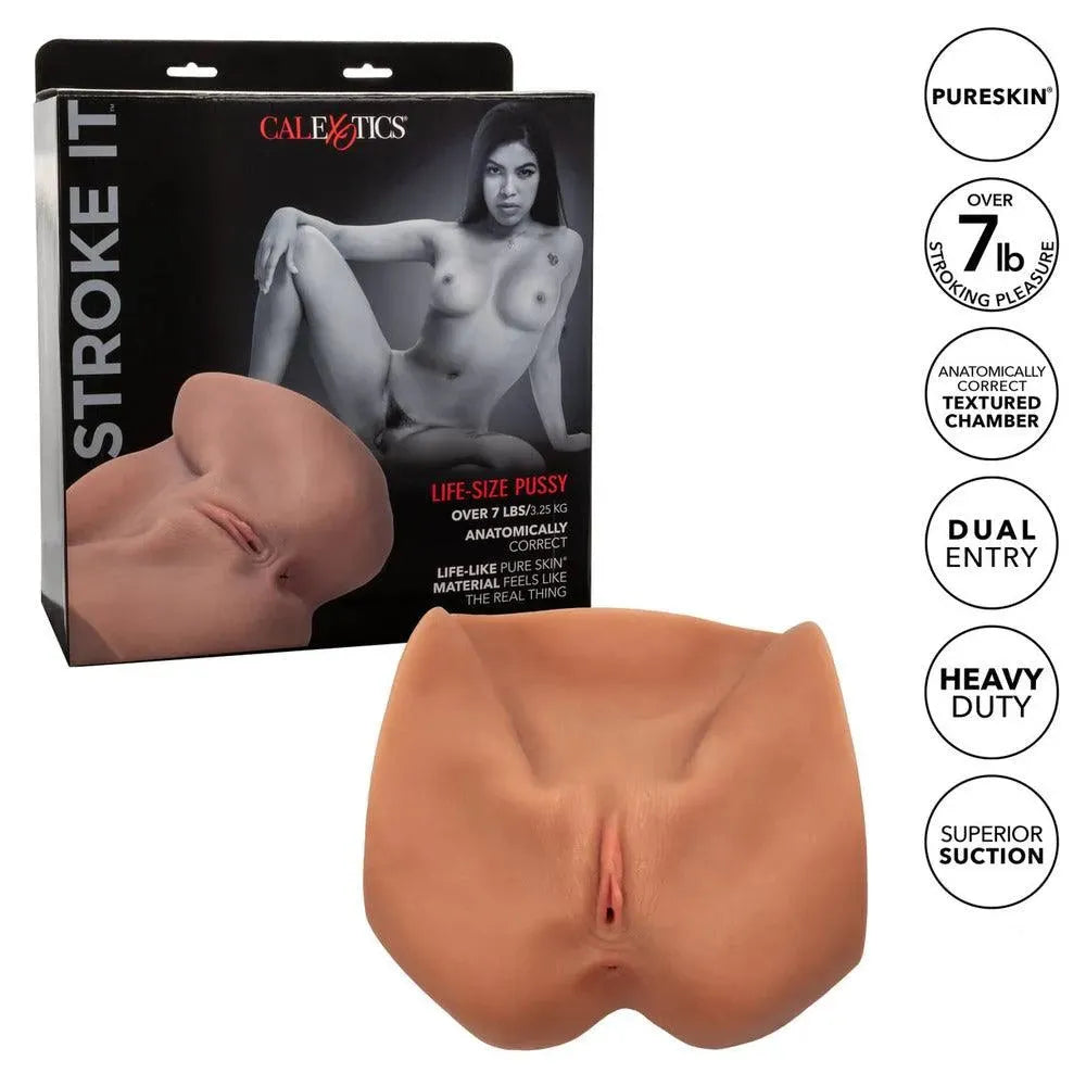 Stroke It Life Size Pussy Flesh Brown - Rapture Works