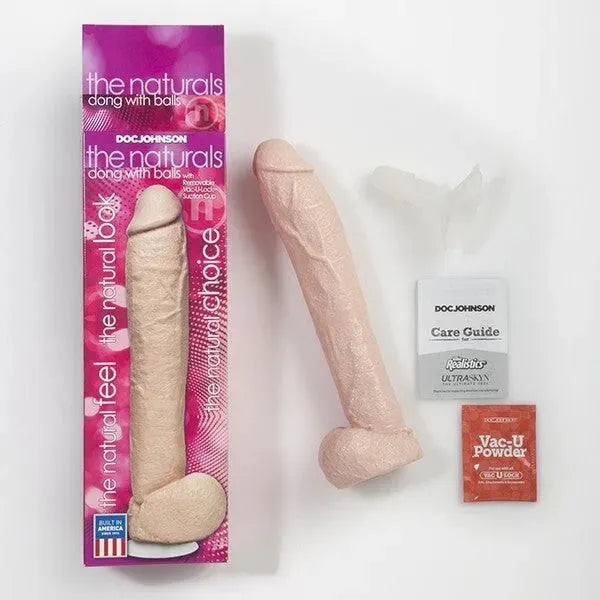 The Naturals 12 Inch Dong With Balls - Rapture Works