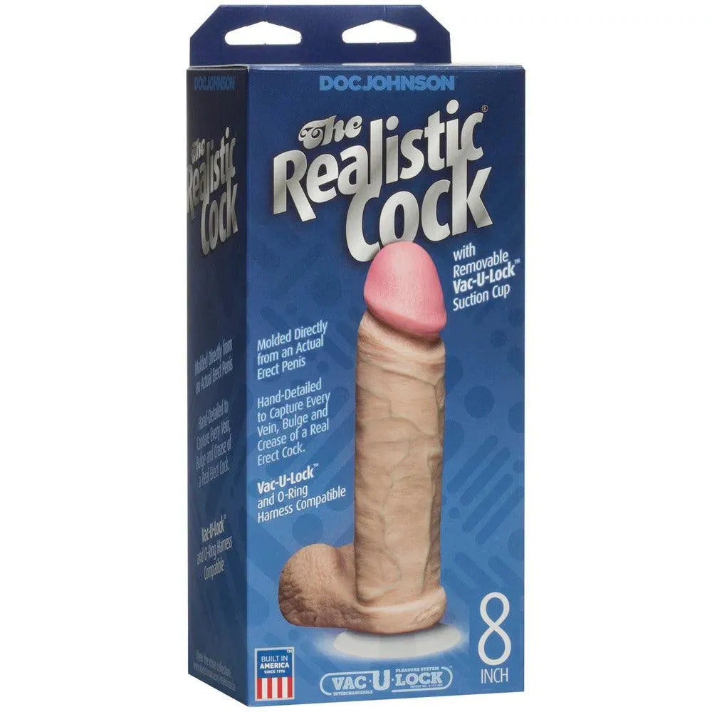 The Realistic Cock 8 Inch Dildo Flesh Pink - Rapture Works