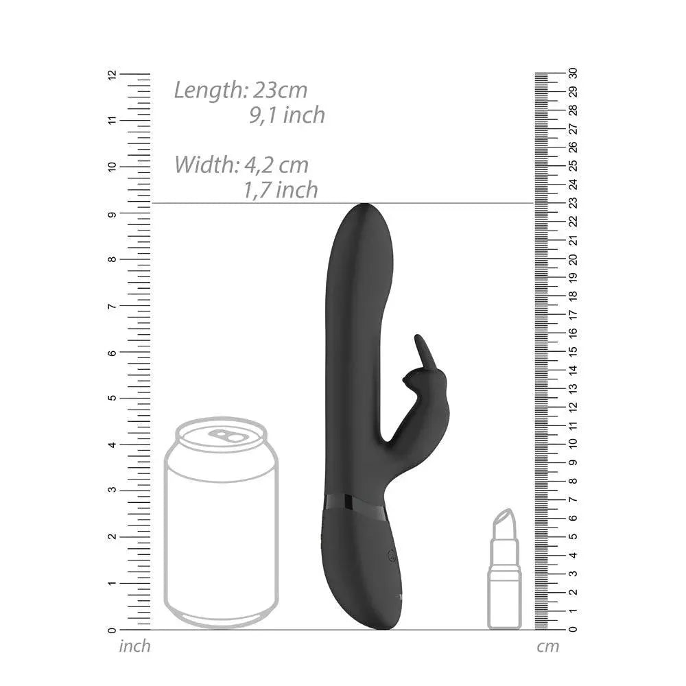 Vive Amoris Black Rabbit Vibrator With Stimulating Beads - Rapture Works