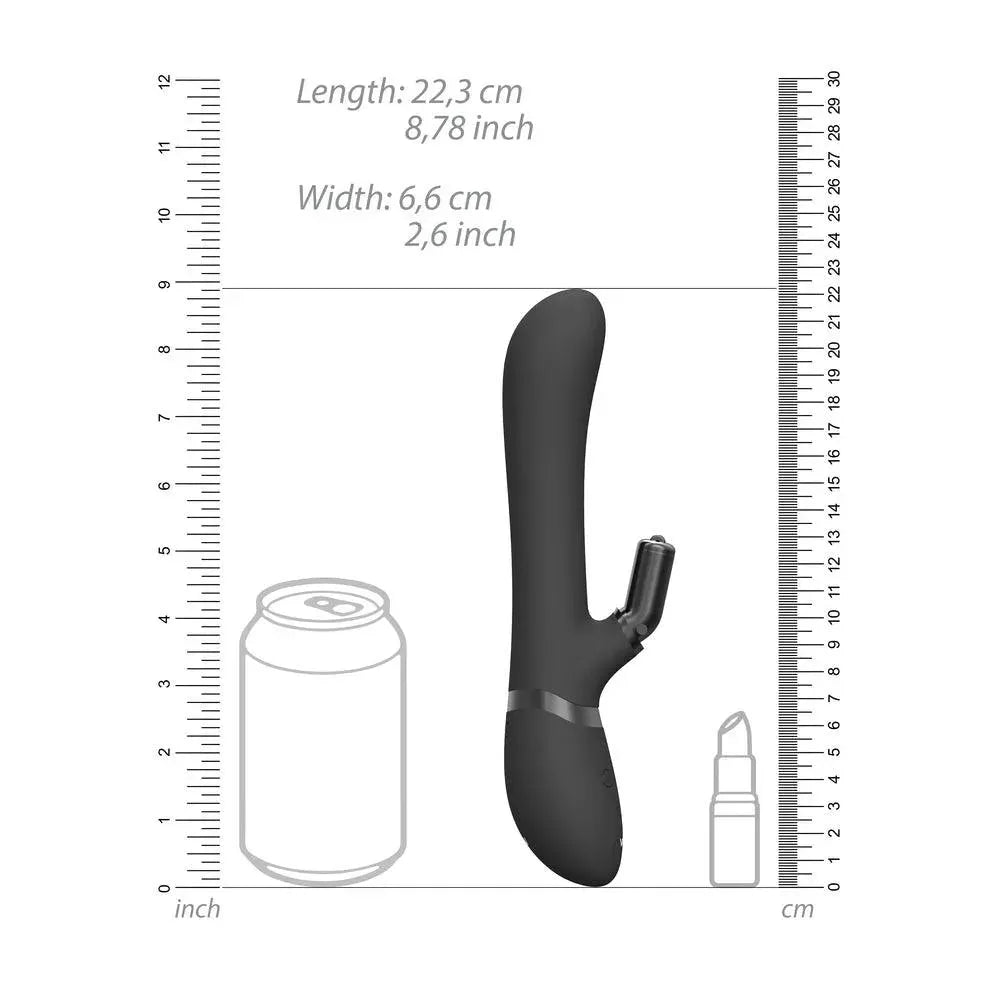 Vive Chou Double Action Interchangeable Rabbit Vibrator Black - Rapture Works