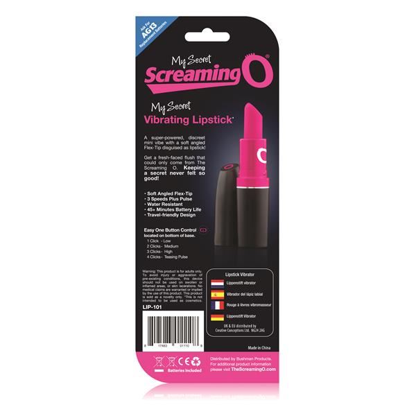 My Secret Screaming O® Vibrating Lipstick in Pink and Black – alternate product view