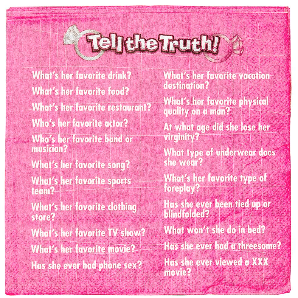 Ball &amp; Chain Bride to Be™ Trivia Napkins – additional product view