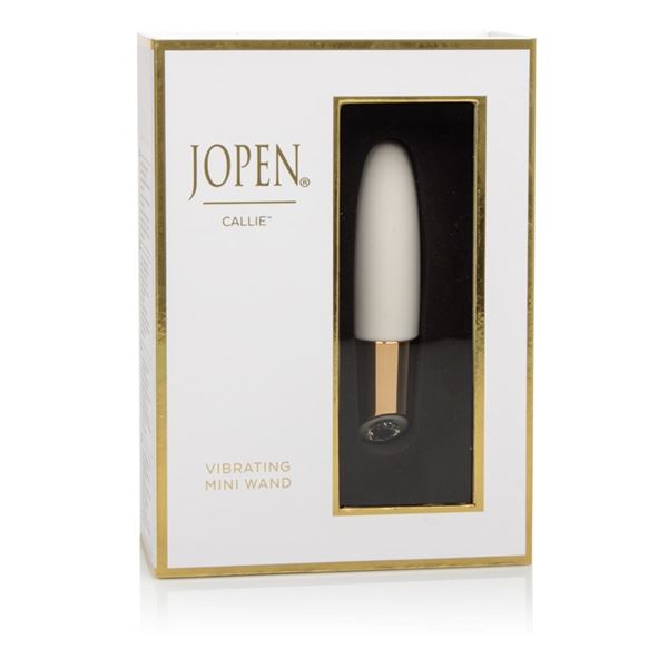 Callie by JOPEN® Vibrating Mini Wand in White and Gold – alternate product view