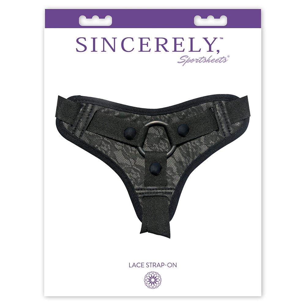 Sportsheets Sincerely,™ Lace Strap-On™ in Black