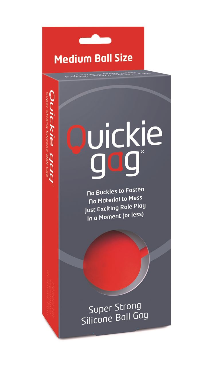 Quickie Gag® Ball Gag in Red, Medium 