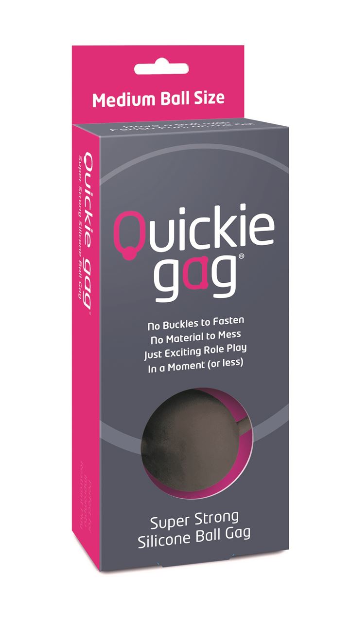 Quickie Gag® Ball Gag in Black, Medium 