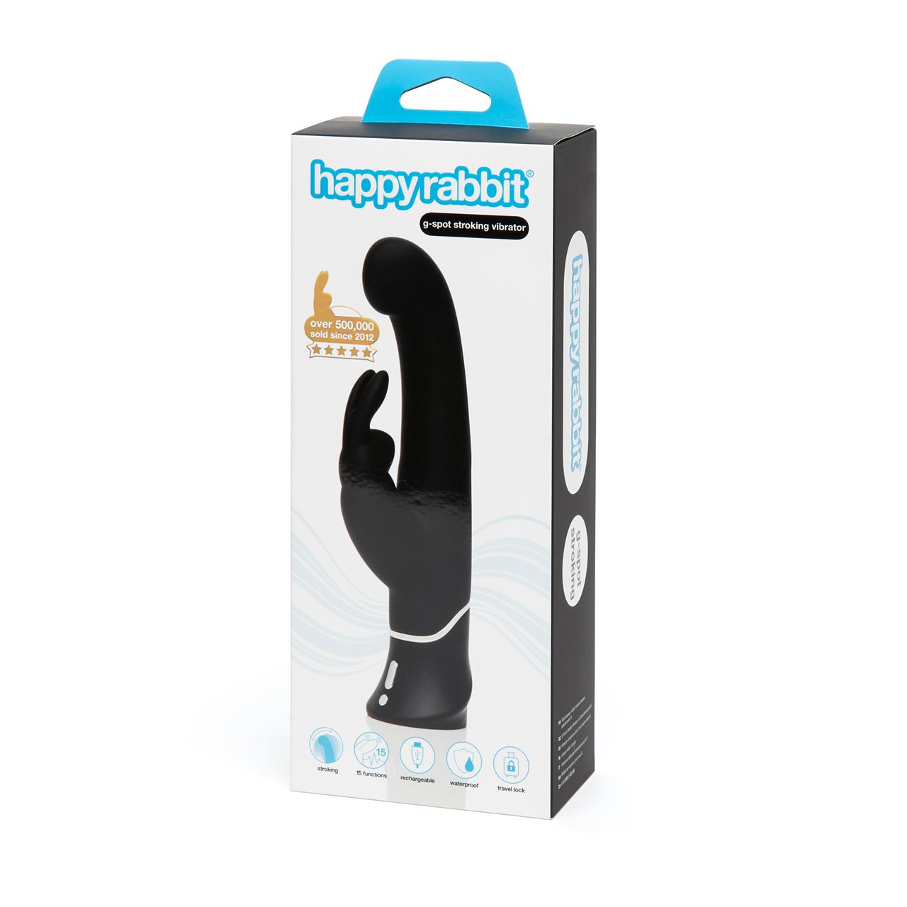 Happy Rabbit G-Spot Stroking Vibrator in Black – additional product view