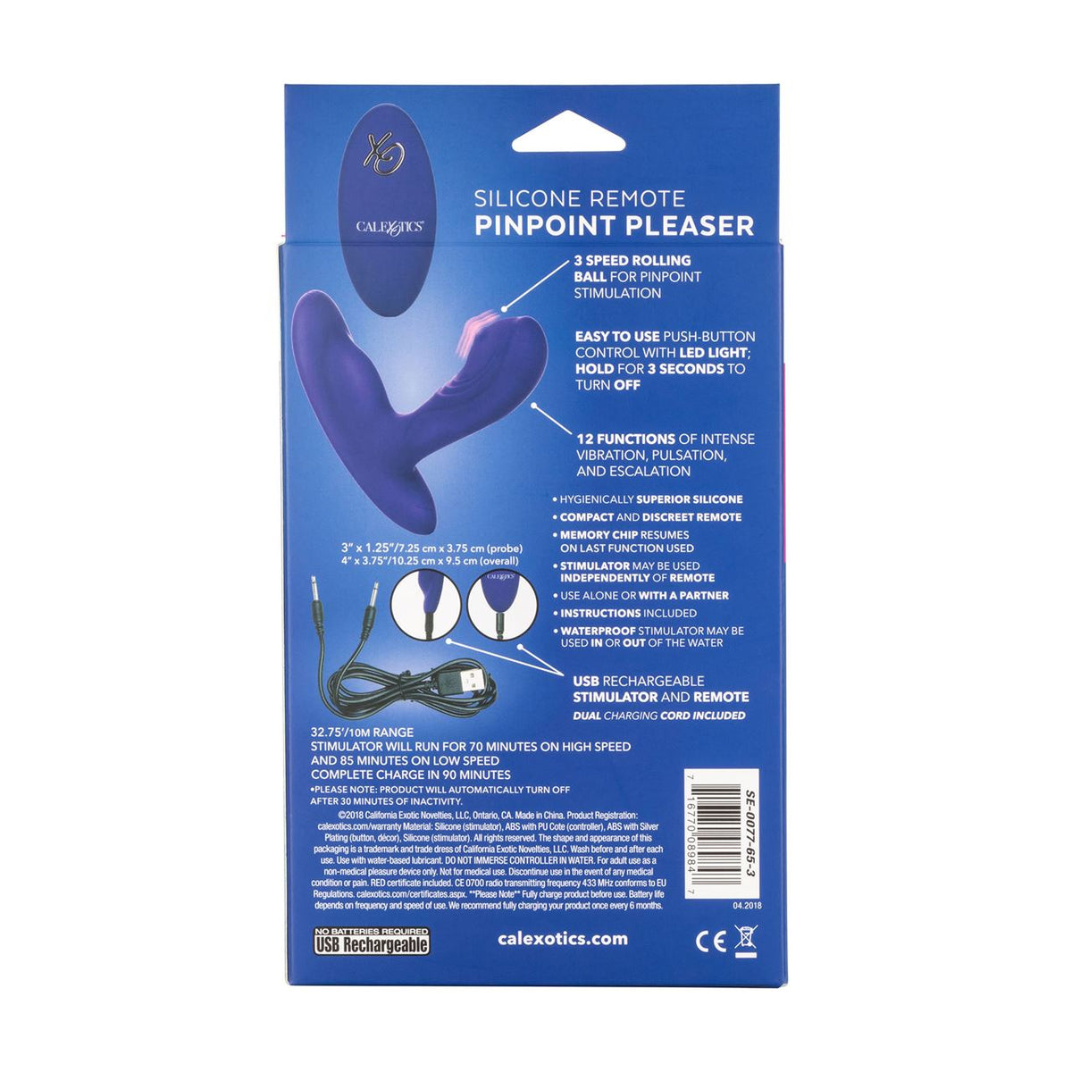 California Exotics Silicone Remote Pinpoint Pleaser in Purple – alternate product view