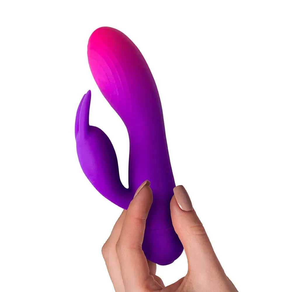 Rocks Off Glo-Girl - Dual Motor Silicone Rabbit, 6.7 Inches, Purple