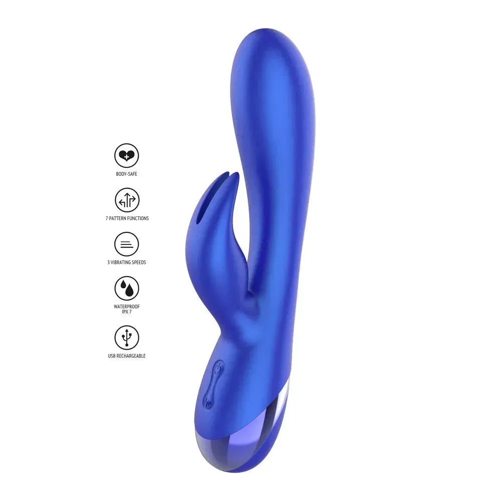 XOCOON Everlasting Love - Rechargeable G-Spot Rabbit Vibrator, 7.4 Inches, Blue