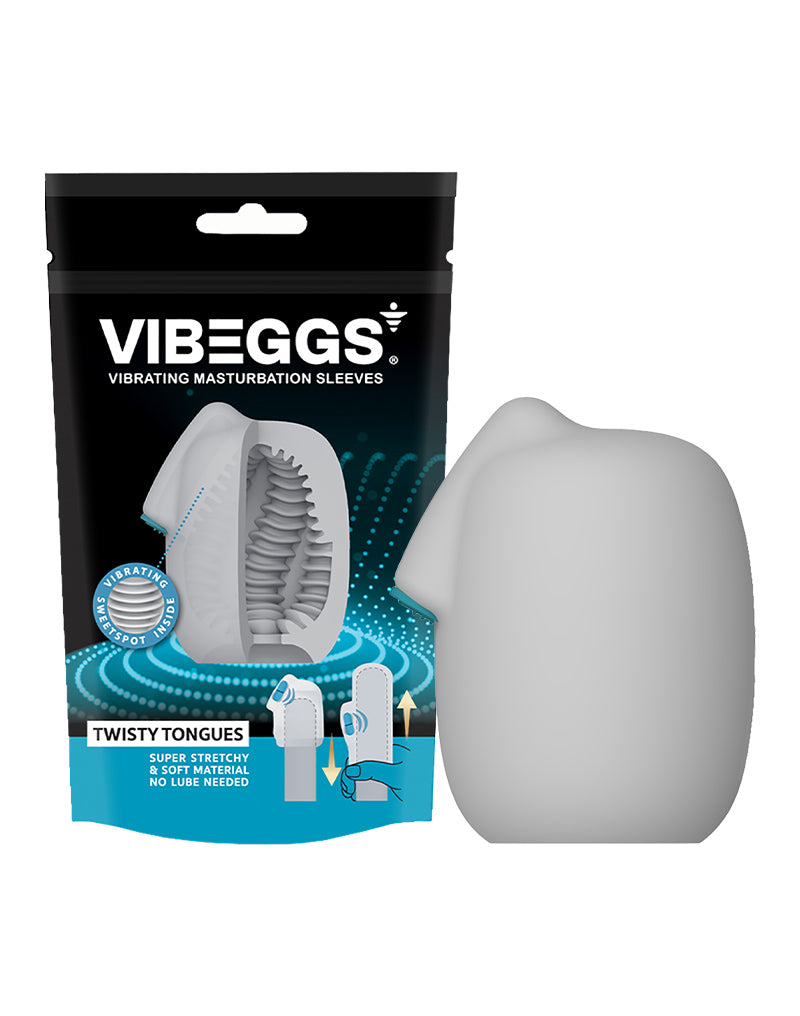 Vibeggs Twisty Tongues in White – angled view