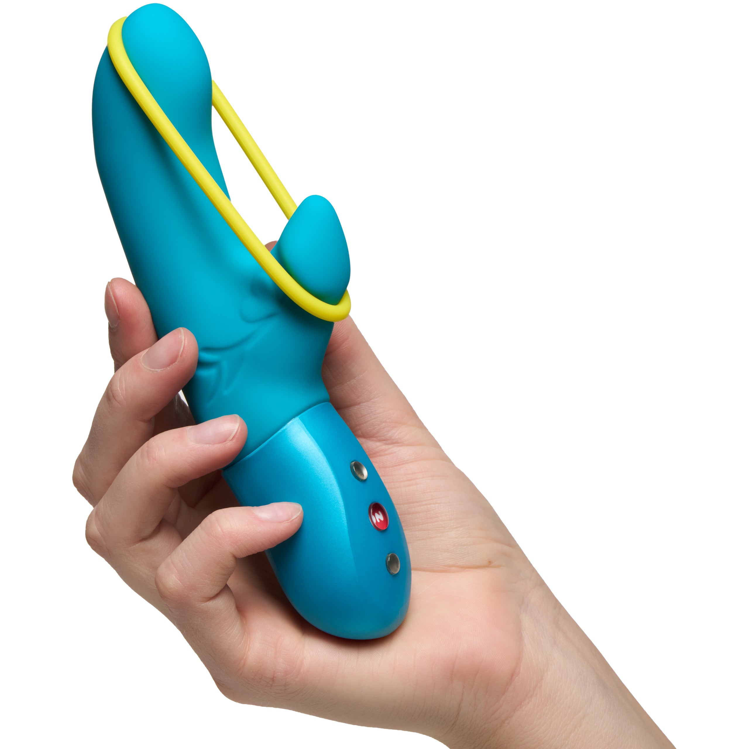 Fun Factory Amorino in Aquamarine – in hand #Colour_Aquamarine