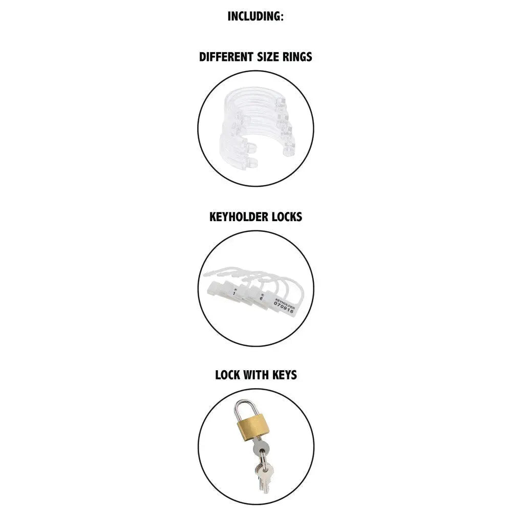 Hidden Desire Extreme Chastity Cock Cage - Secure, Adjustable Acrylic Design for Discreet Wear and Maximum Control