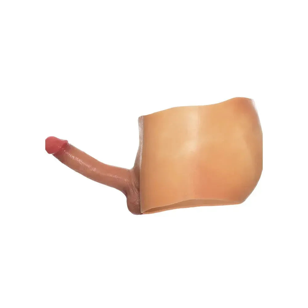 Hidden Desire Alter Ego Boxer Short - Flesh Pink Silicone Boxers with Erect Penis, Large Size