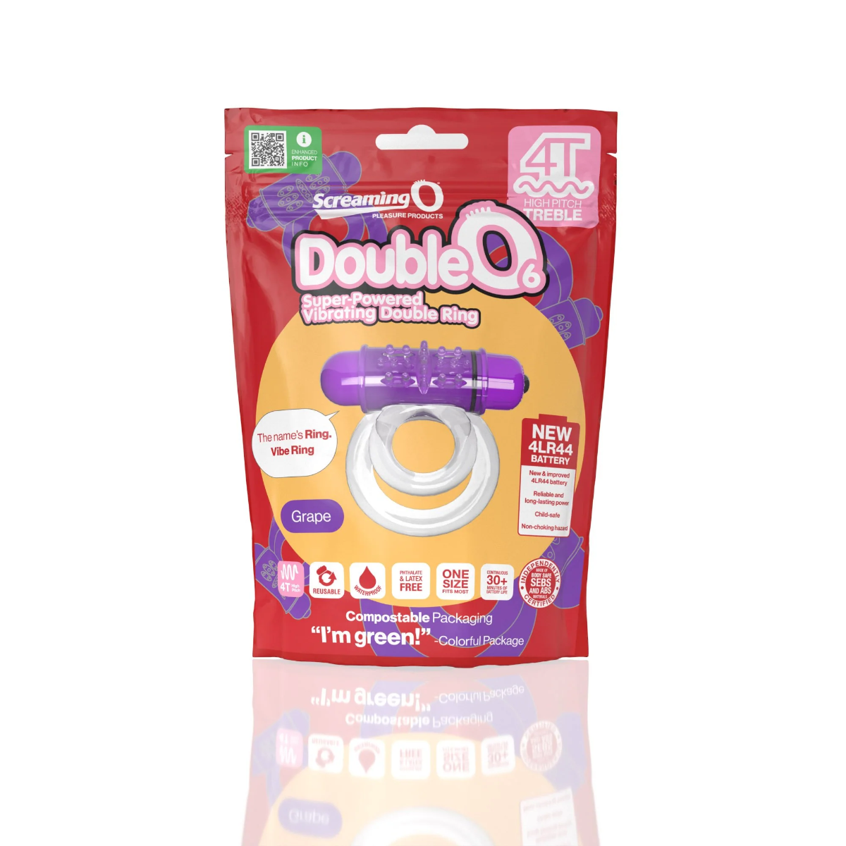 Screaming O 4T - Tickle &amp; Tease DoubleO 6 Vibrating Ring in Grape 