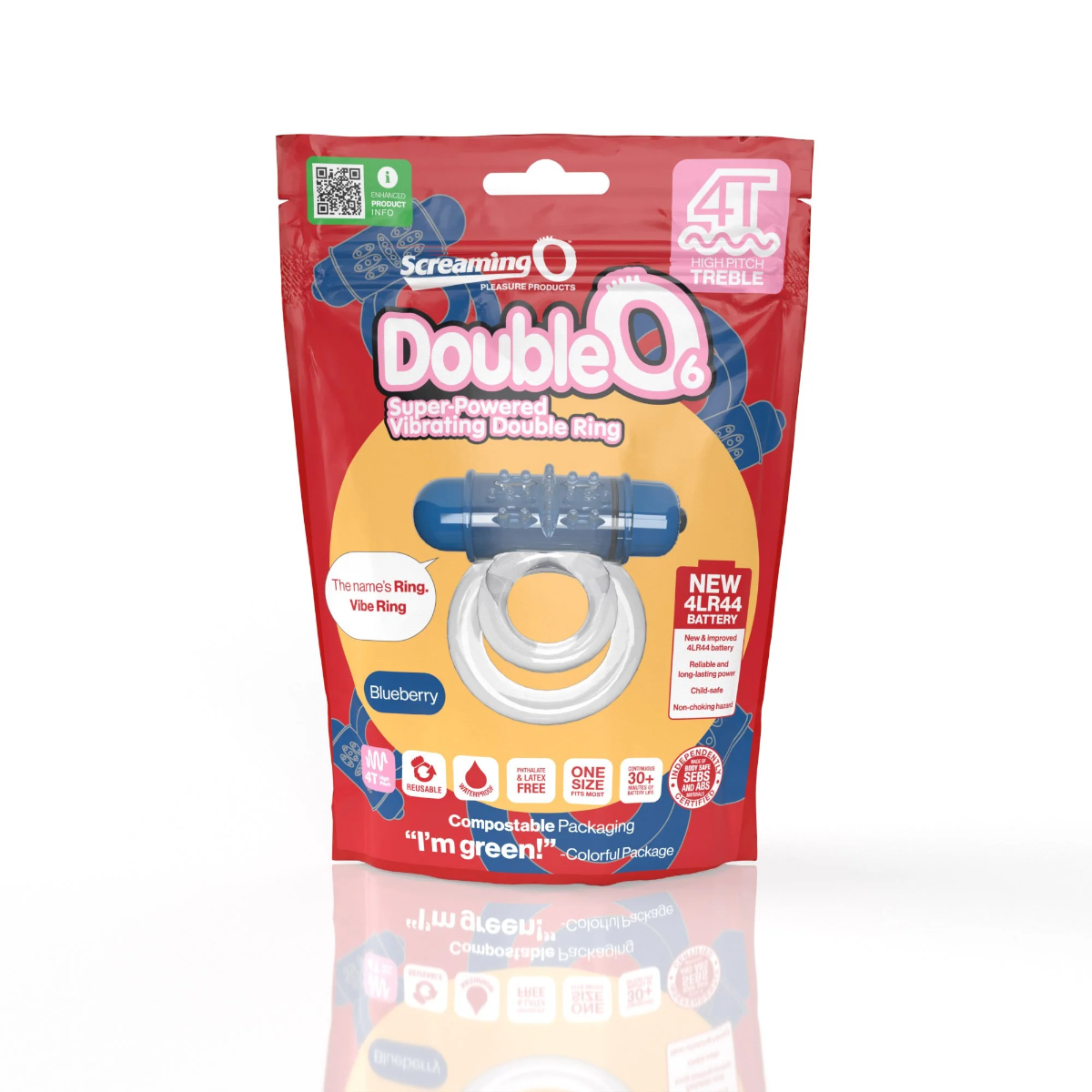 Screaming O 4T - Tickle &amp; Tease DoubleO 6 Vibrating Ring in Blueberry – alternate product view 