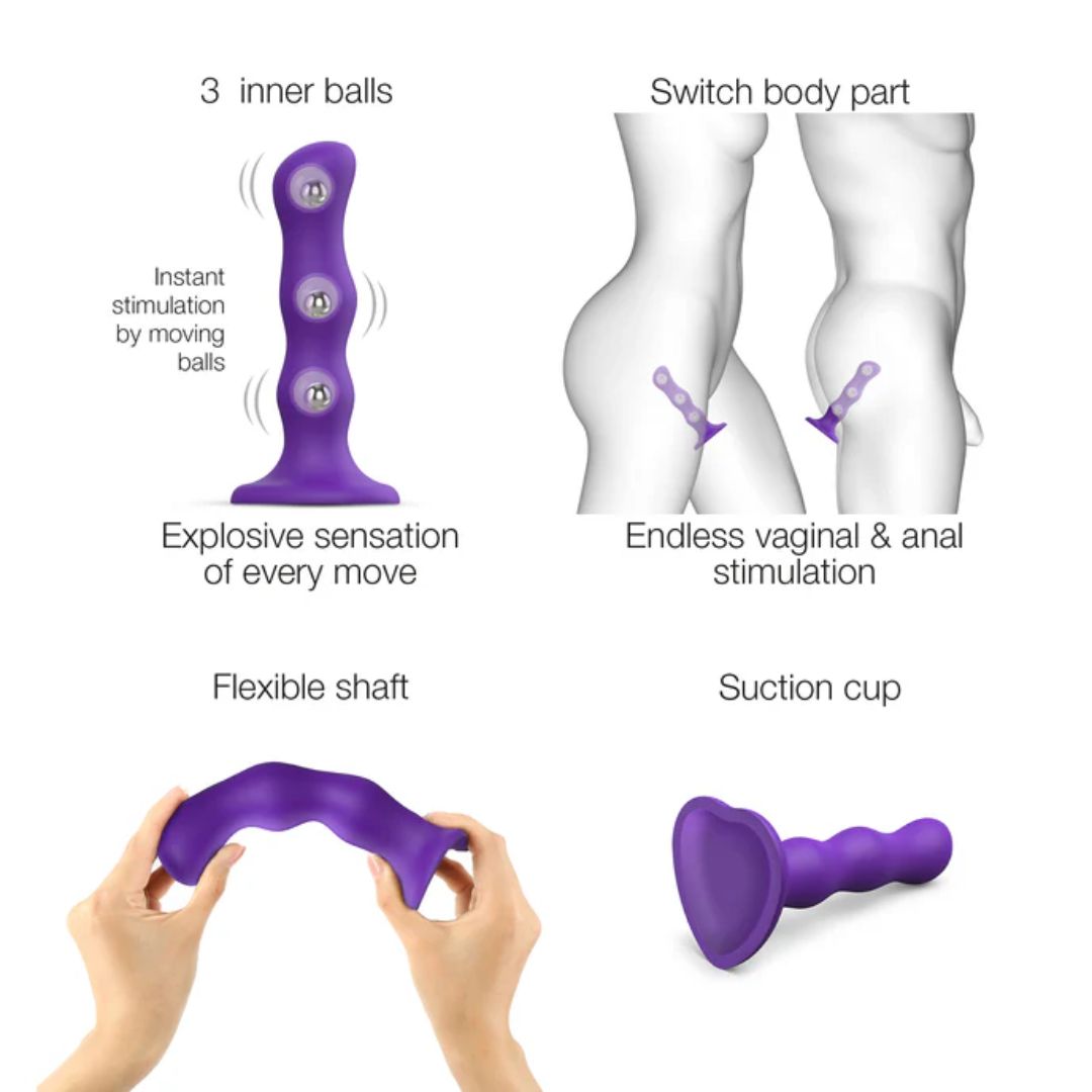 Strap On Me Dildo Geisha Balls – M – Purple – additional product view 