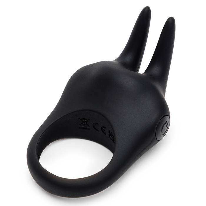 Fifty Shades of Grey Sensation Vibrating Rabbit Love Ring in Black – product detail view