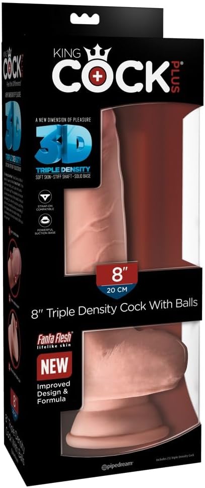 Pipedream King Cock® Plus - Triple Density Cock with Balls – 8"