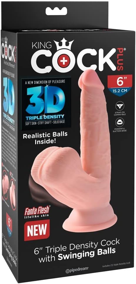 Pipedream King Cock® Plus - Triple Density Cock With Swinging Balls – 6"