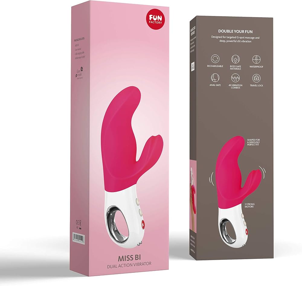 Fun Factory Miss Bi in Pink – with retail packaging 