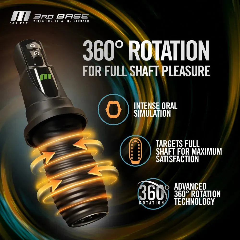 3rd Base Vibrating Oral Masturbator – 7 Vibration &amp; Rotation Modes