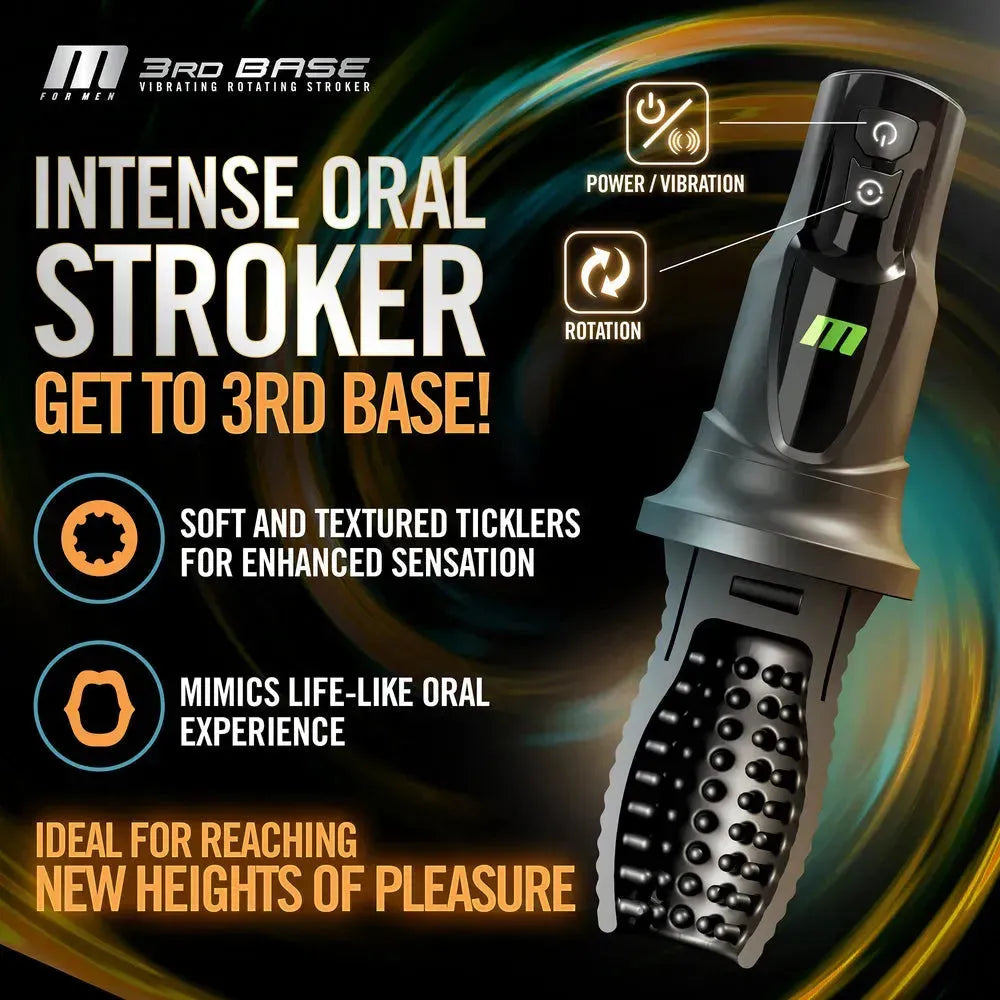 3rd Base Vibrating Oral Masturbator – 7 Vibration &amp; Rotation Modes