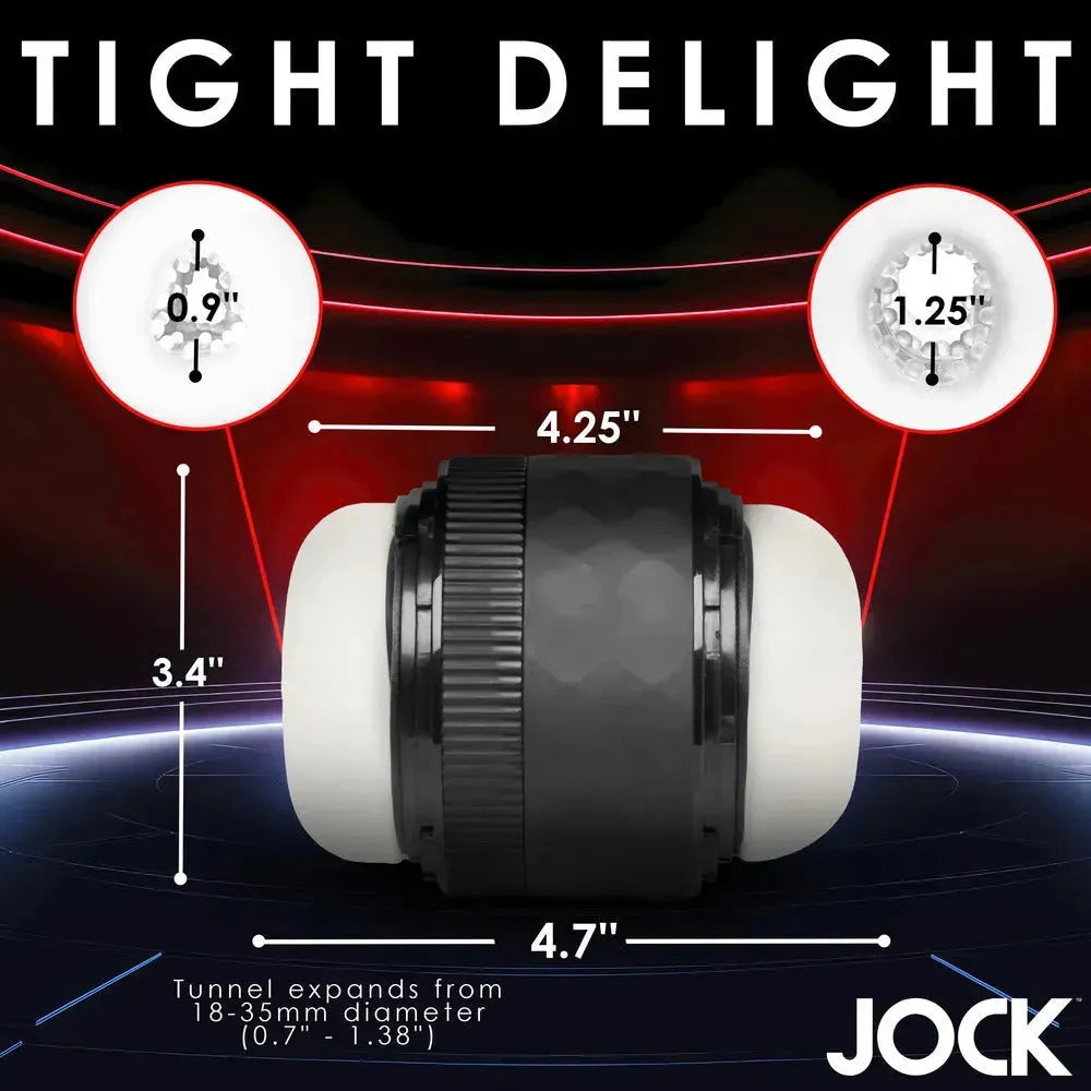 Jock Tightening Masturbator – Adjustable Fit, Textured Tunnel &amp; Dual Openings