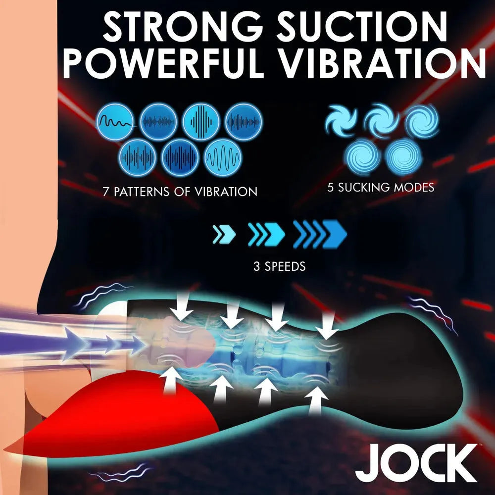 Jock Sucking &amp; Vibrating Masturbator – Suction Modes, Vibrating Patterns &amp; Textured Sleeve