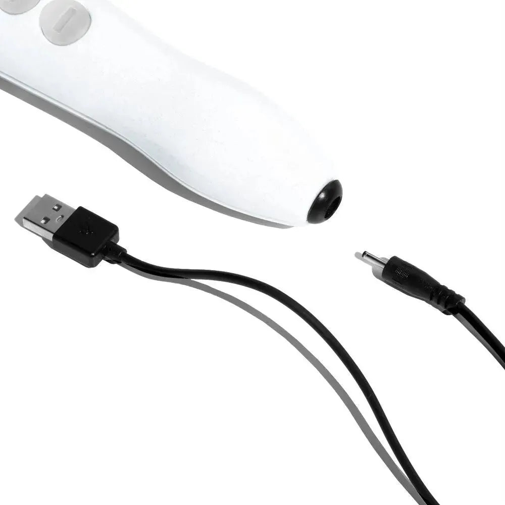 Doxy Die Cast R – Rechargeable Wand Massager in Stardust White with Deep Rumbly Vibrations