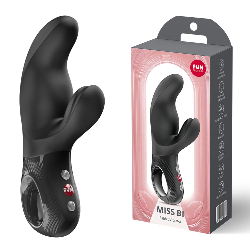 Fun Factory Miss Bi in Black – with retail packaging 