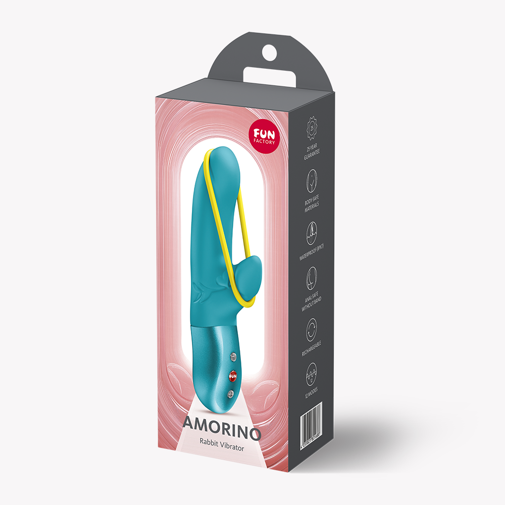 Fun Factory Amorino in Aquamarine – with retail packaging 