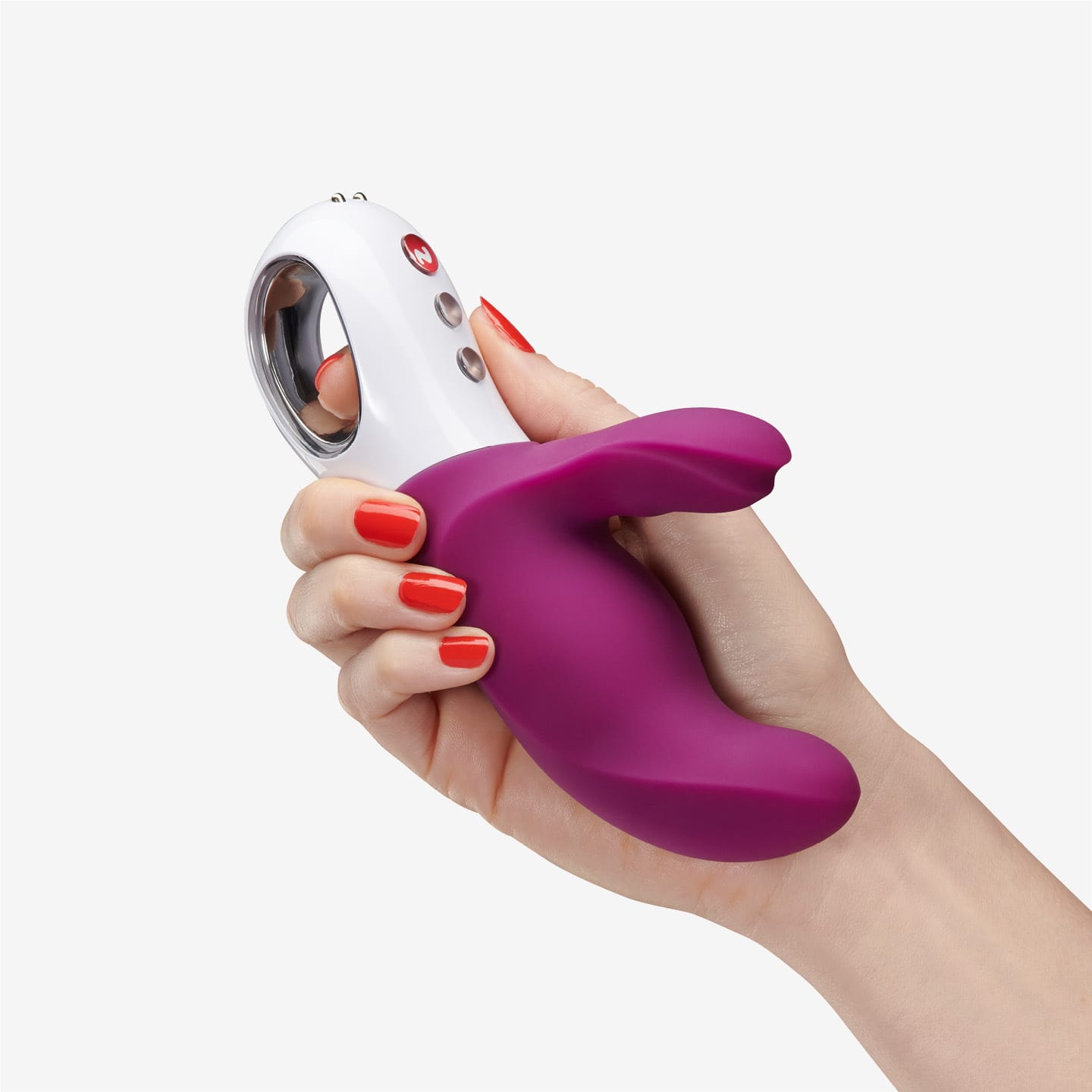 Fun Factory Miss Bi in Grape – in hand #Colour_Grape