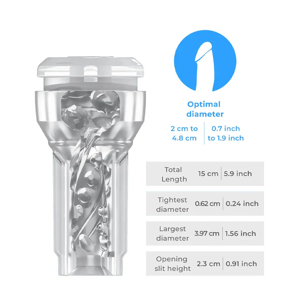 Kiiroo Feel Pocket Powerblow Masturbator - Clear Stroker with Suction Boost and App Control for Intense Solo Play