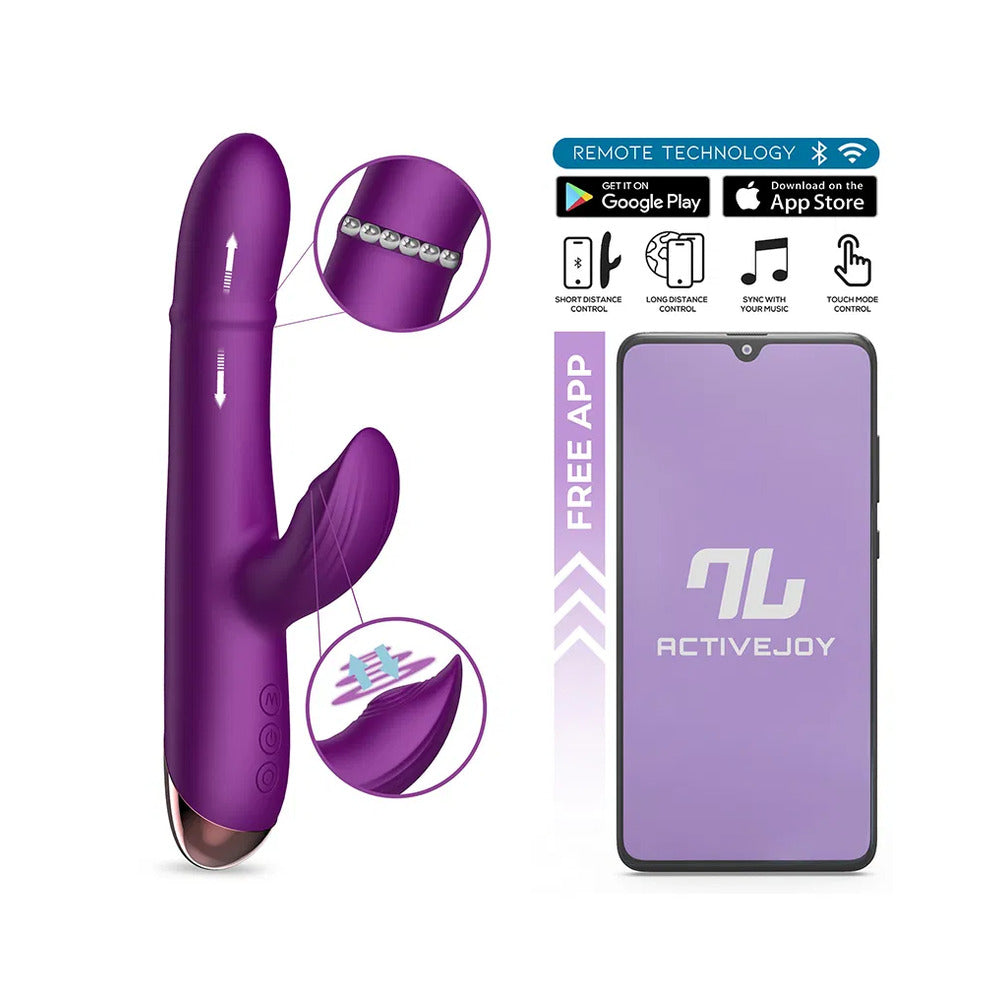 INTOYOU Sendel Rabbit Vibrator – App Controlled with Internal Balls, Clitoral Pulsations &amp; 10 Speeds, Purple, 8.6 Inches