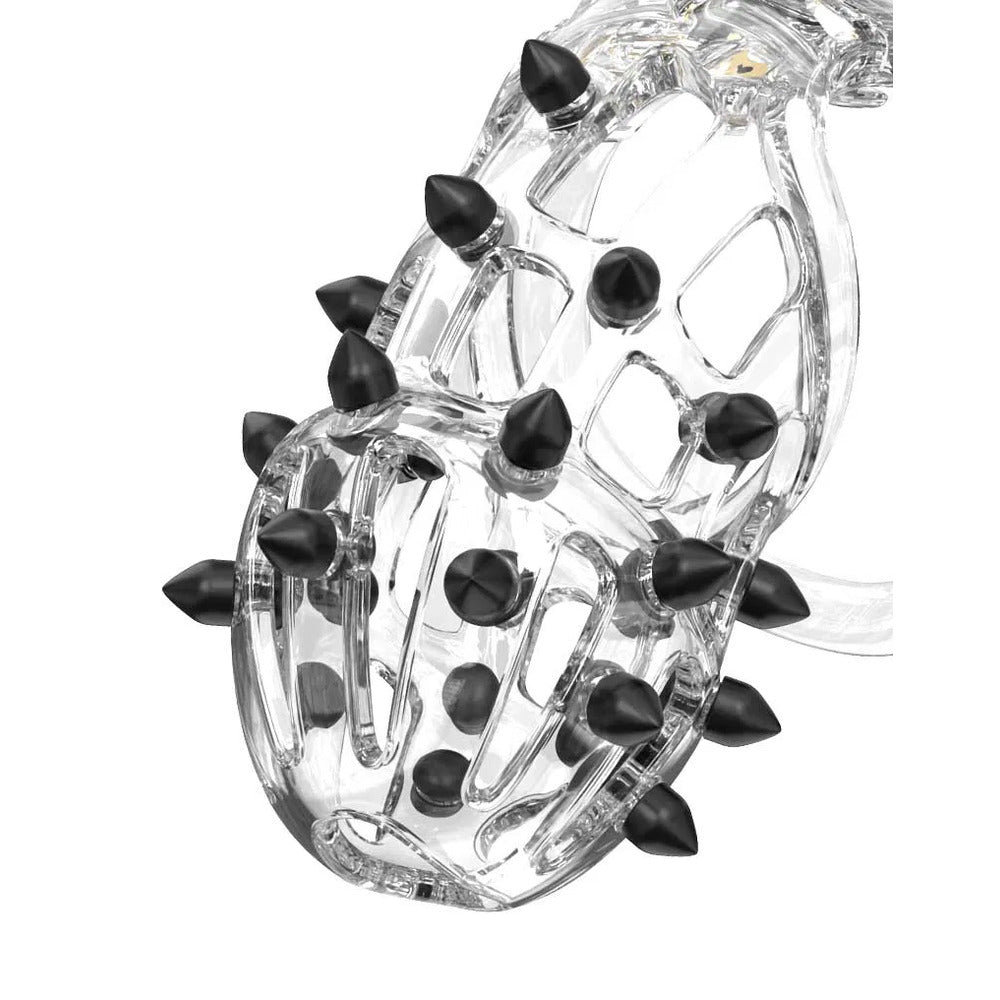 Rimba P-Cage PC09 - Medium Transparent Chastity Cage with 5 Ring Sizes &amp; Secure Locking Options